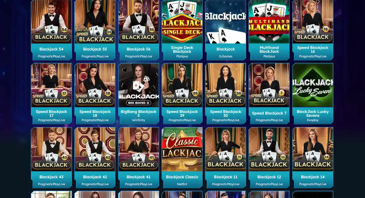 Živý blackjack u stolu s krupiérem ve Funzybets Casino
