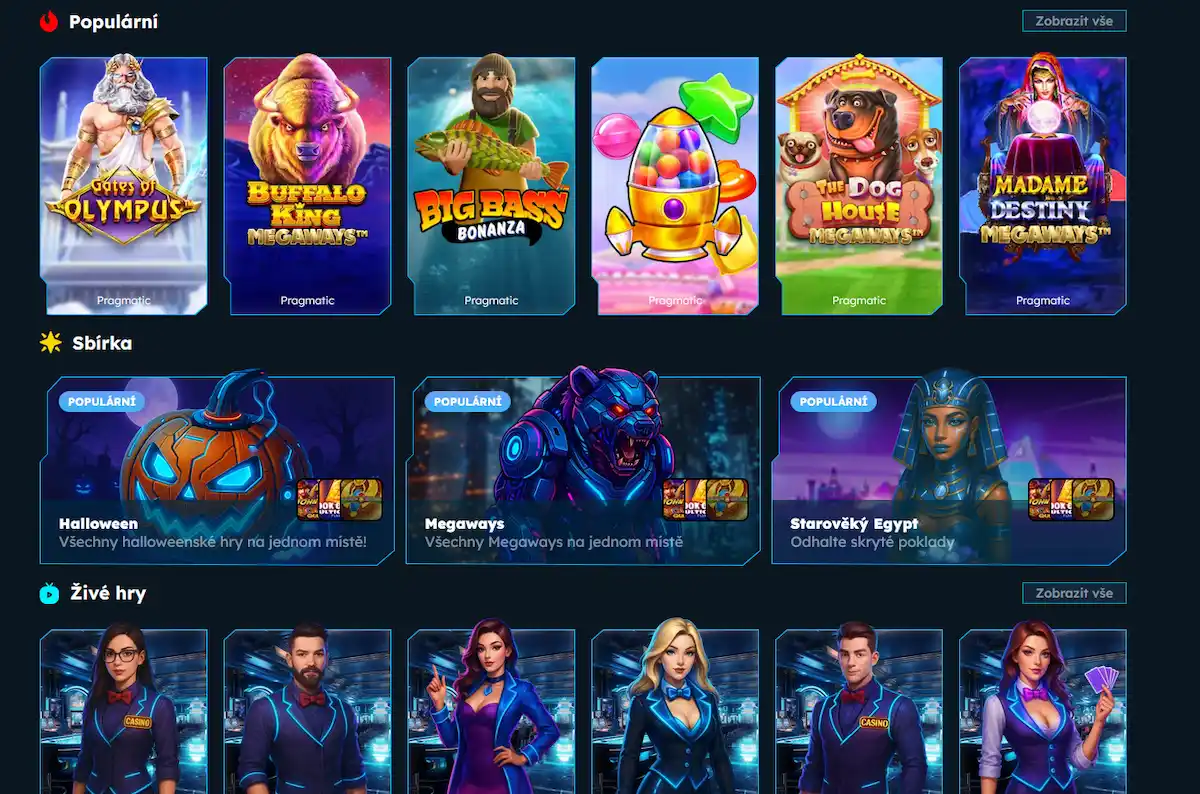 Nabídka výherních automatů Funzybets Casino od Pragmatic Play a dalších poskytovatelů